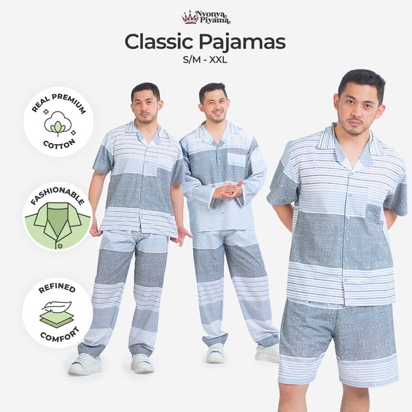 Classic Katun Elio - Piyama Pria Set