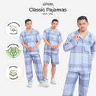 Classic Katun Sion Blue - Piyama Pria Set