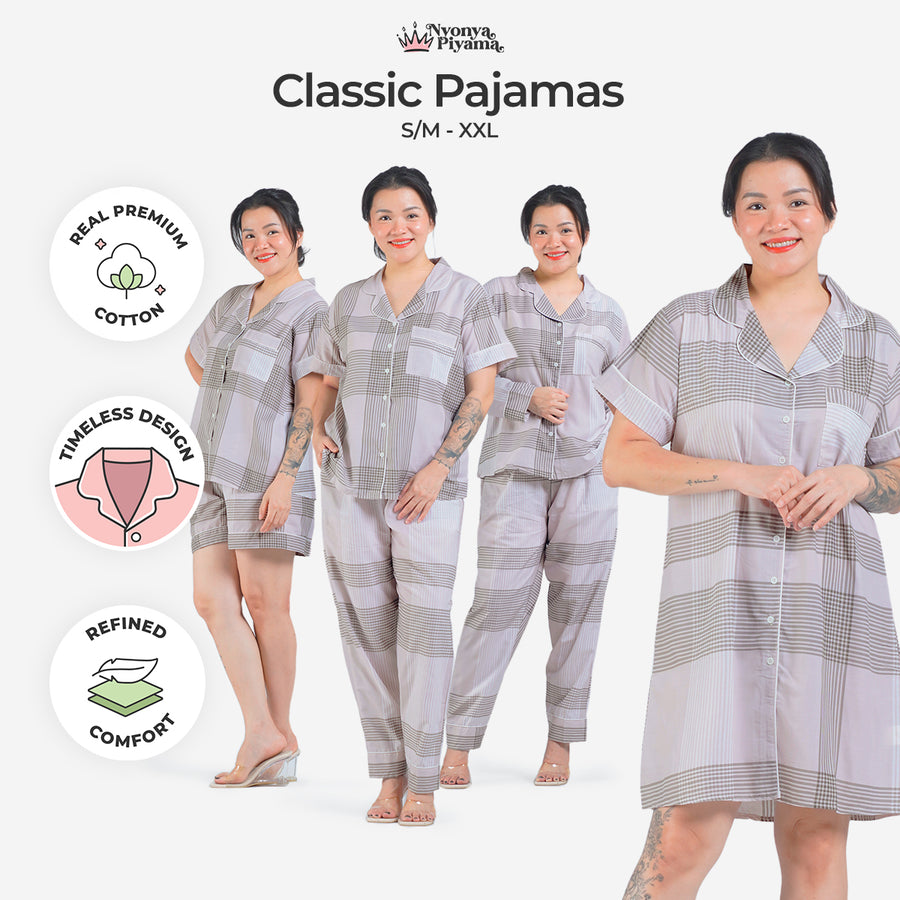 Classic Katun Sion Choco - Piyama Set