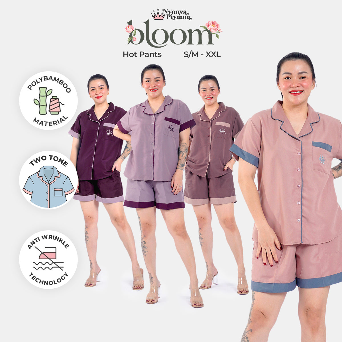Bloom Series - Piyama Set Celana Pendek