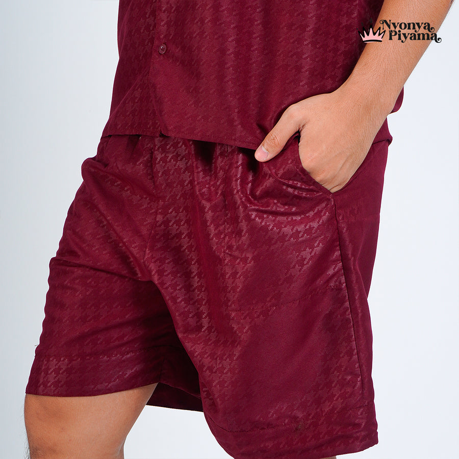 Nebula Series Pajamas Poly Bamboo Pria Set Celana Pendek