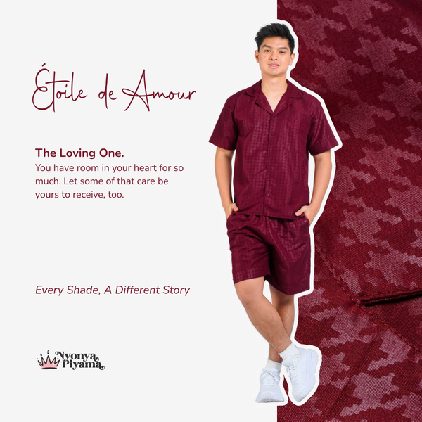 Nebula Series Pajamas Poly Bamboo Pria Set Celana Pendek