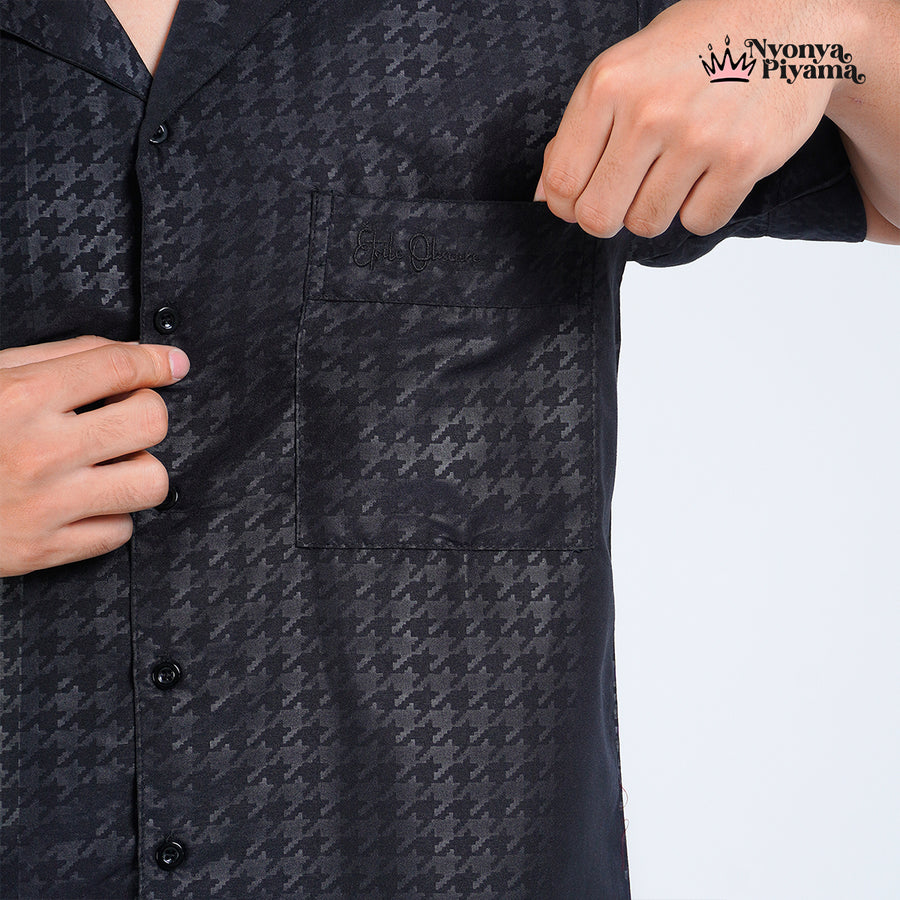 Nebula Series Pajamas Poly Bamboo Pria Set Celana Pendek