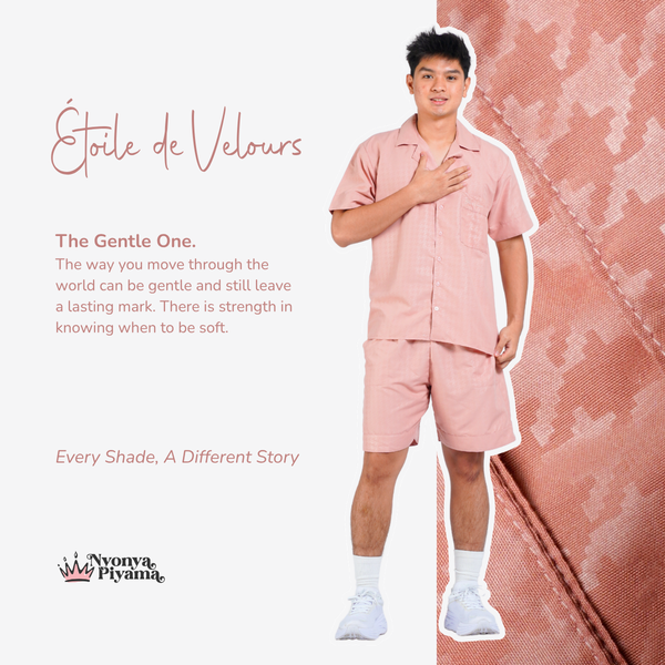 Nebula Series Pajamas Poly Bamboo Pria Set Celana Pendek