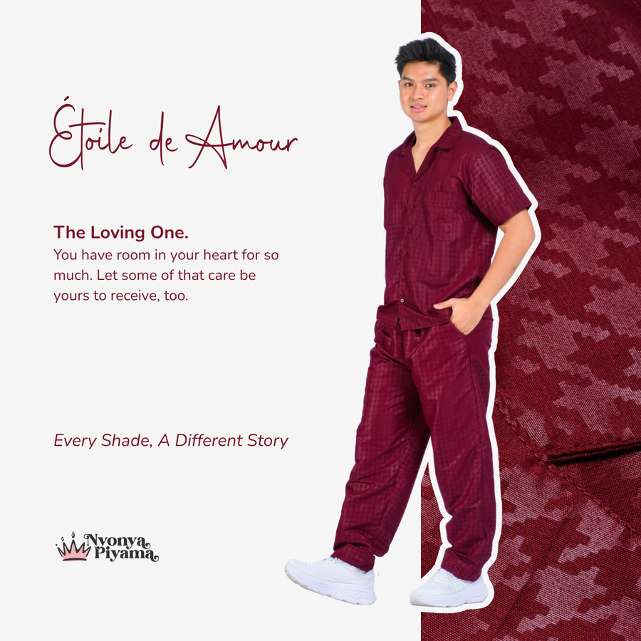Nebula Series Pajamas Poly Bamboo Pria Set Celana Panjang