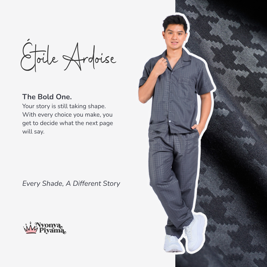 Nebula Series Pajamas Poly Bamboo Pria Set Celana Panjang