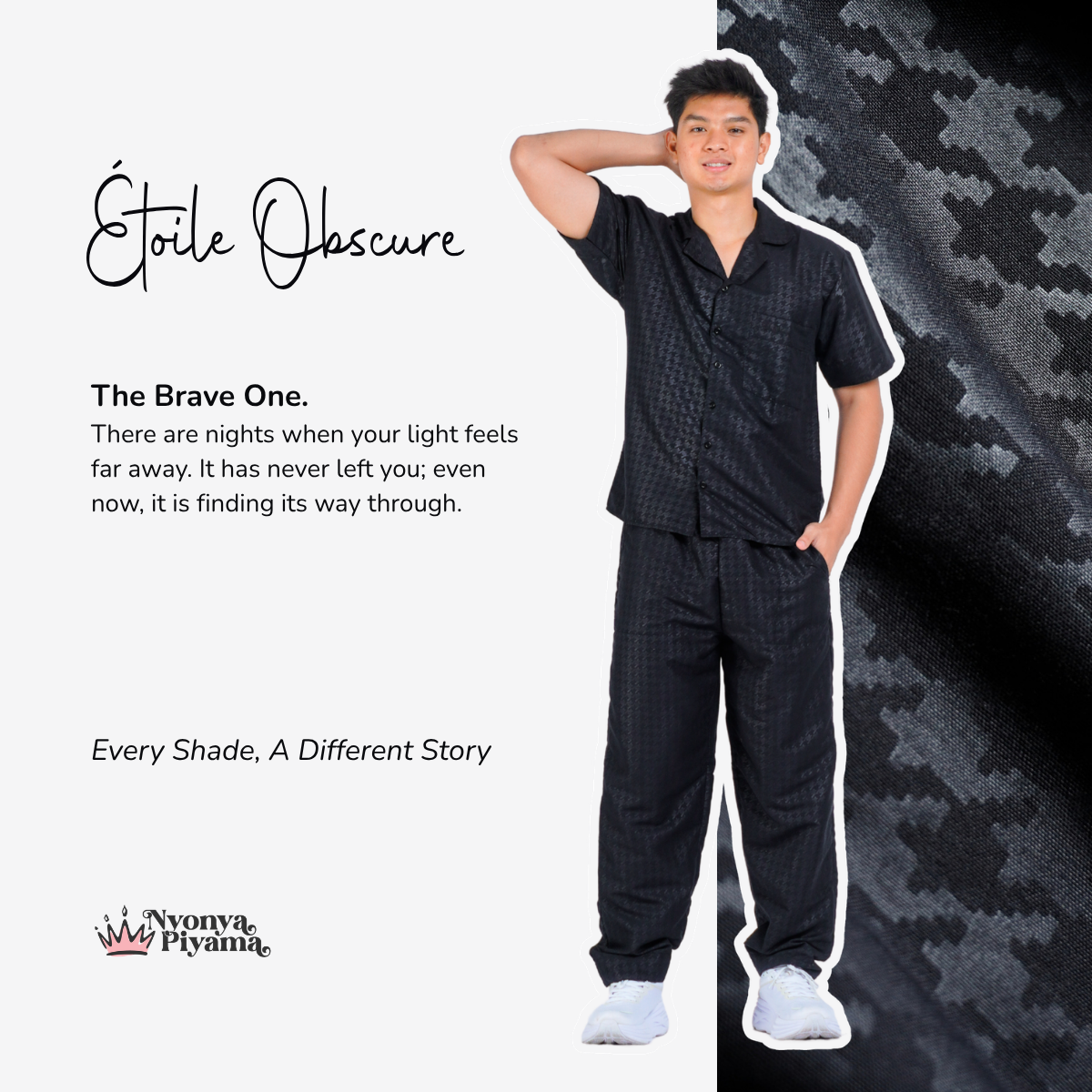 Nebula Series Pajamas Poly Bamboo Pria Set Celana Panjang