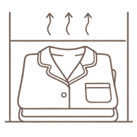 Ensure the garment is completely dry before storing.