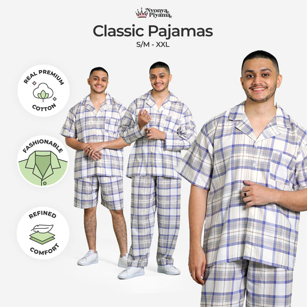 Classic Katun Brooklyn - Piyama Pria Set