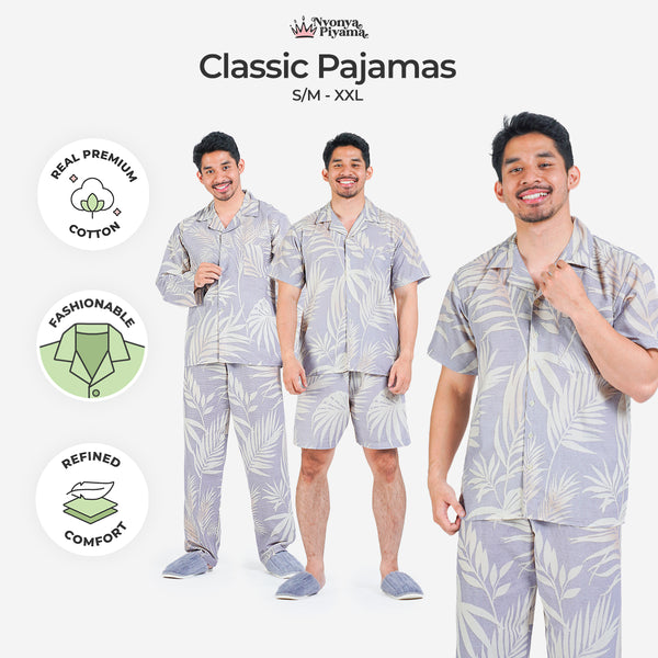 Classic Pajamas Katun Pria Set - Benedict