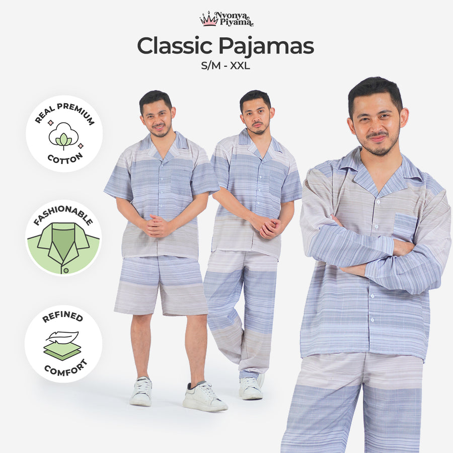 Classic Katun Claude - Piyama Pria Set