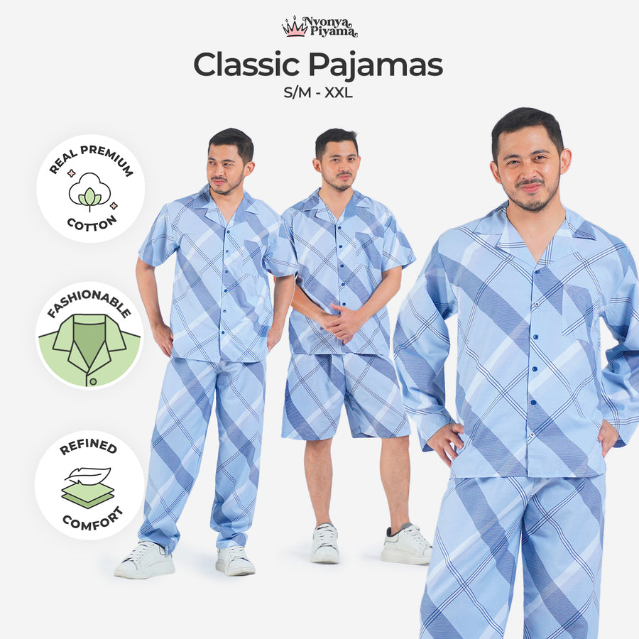 Classic Katun Lucas - Piyama Pria Set