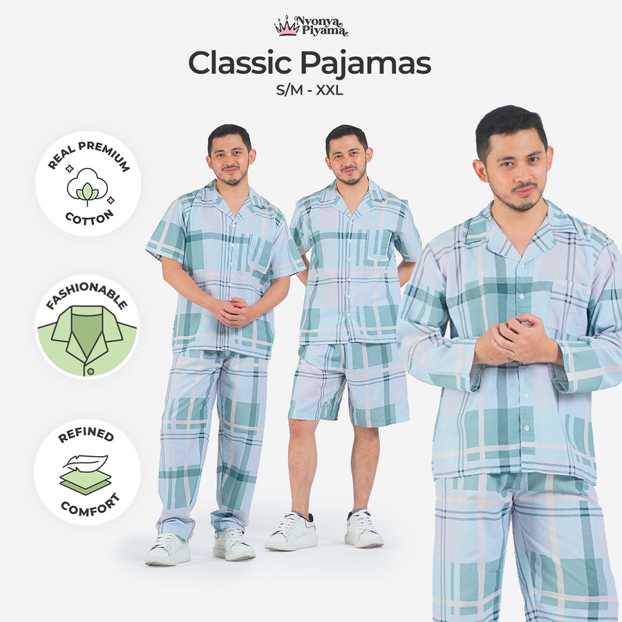 Classic Katun Pristine - Piyama Pria Set