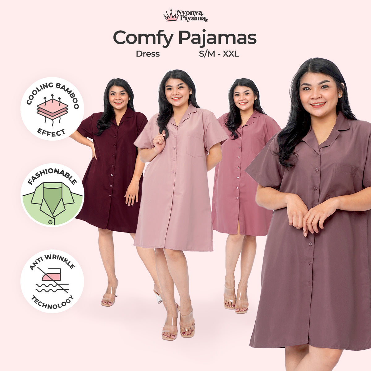 Comfy Series - Piyama Set Dress/Daster