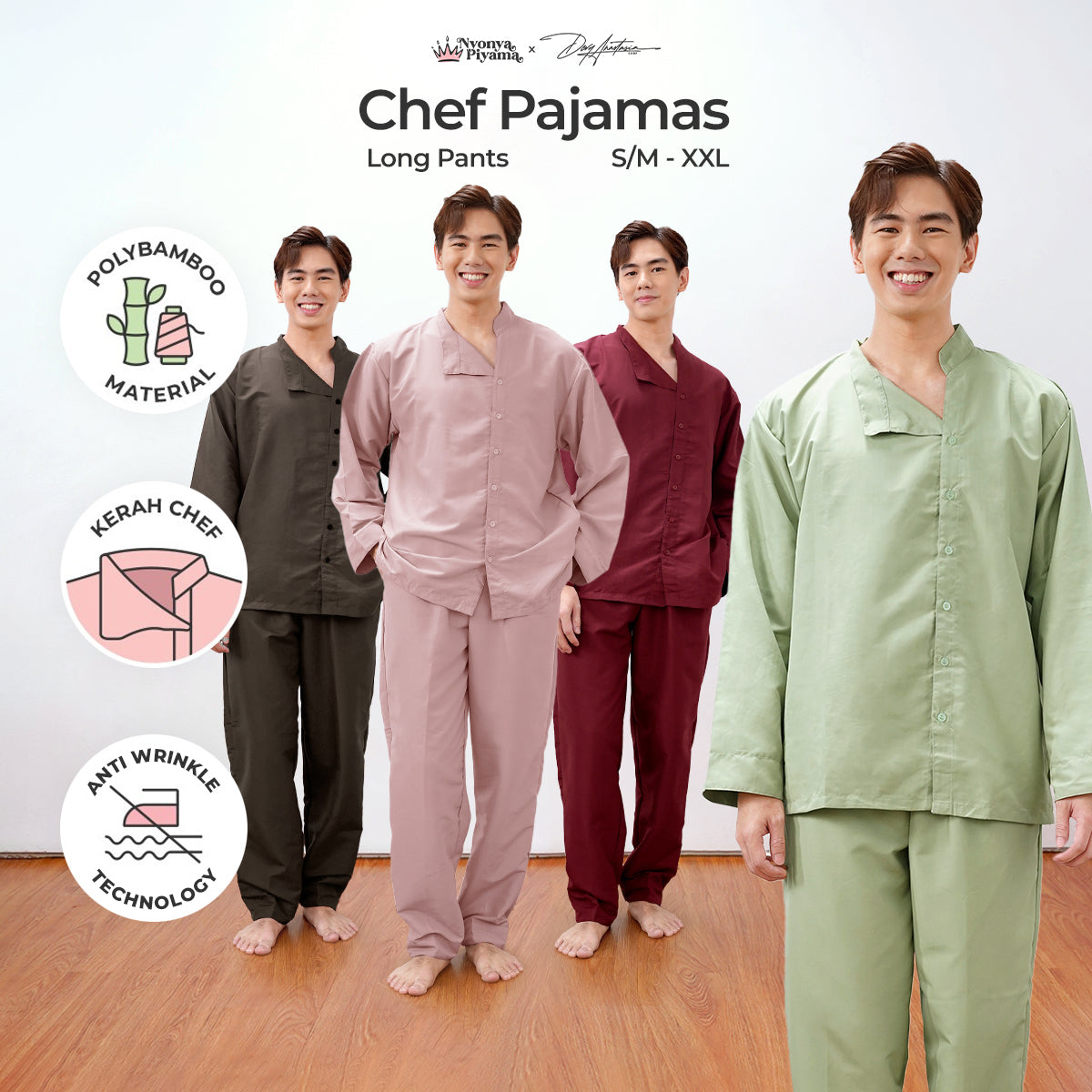 Chef Series Devy Anastasia - Piyama Pria Set Lengan Panjang