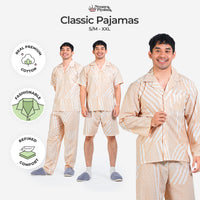 Classic Pajamas Katun Pria Set - Alder Latte
