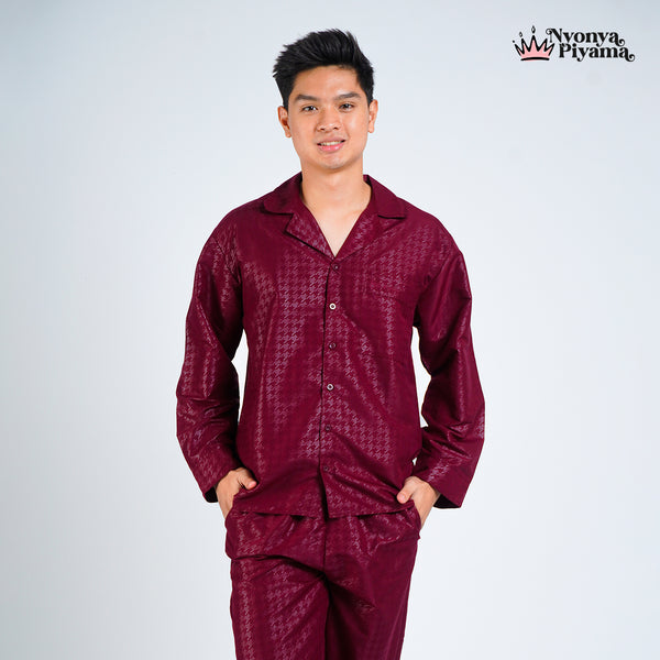 Nebula Series Pajamas Poly Bamboo Pria Set Lengan Panjang