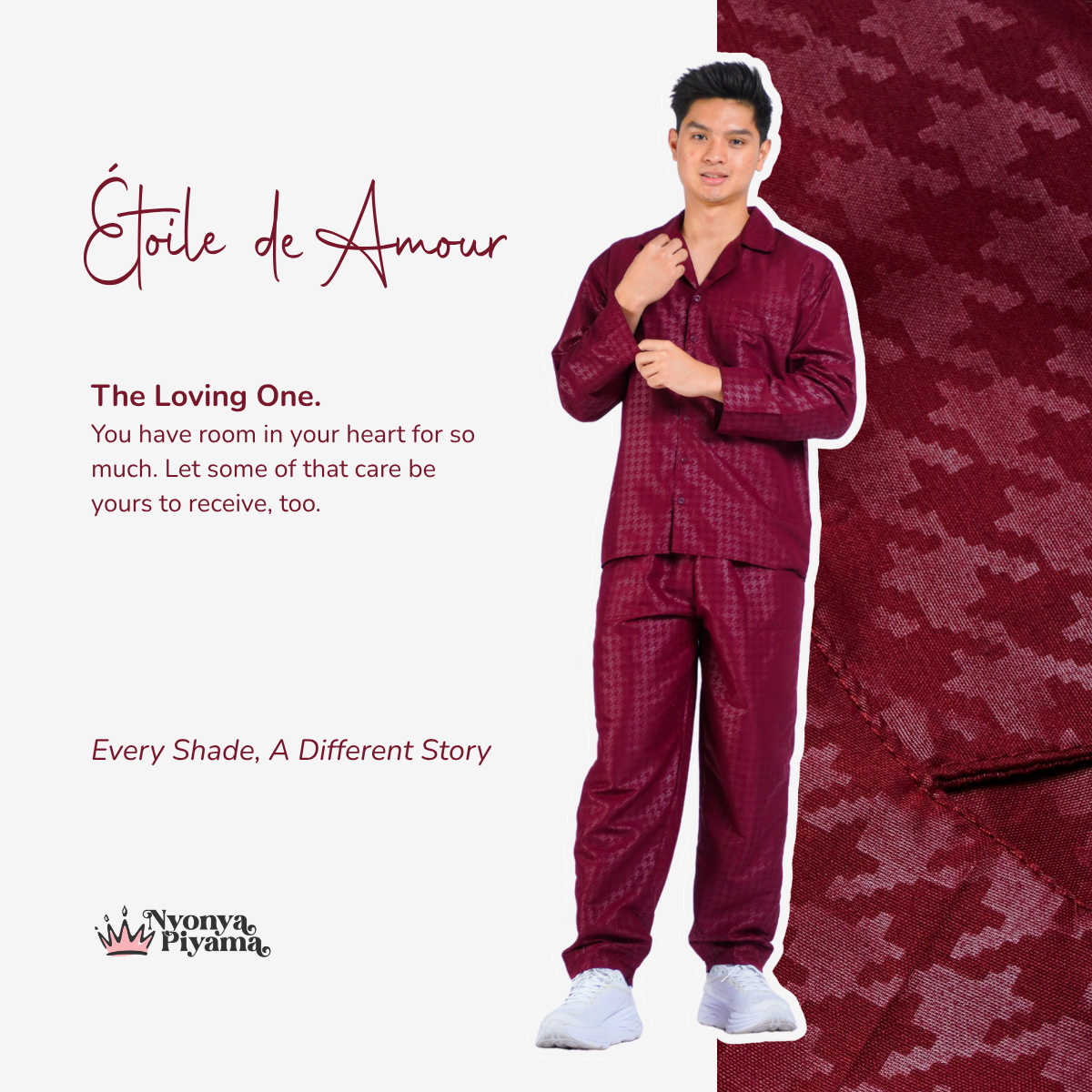 Nebula Series Pajamas Poly Bamboo Pria Set Lengan Panjang
