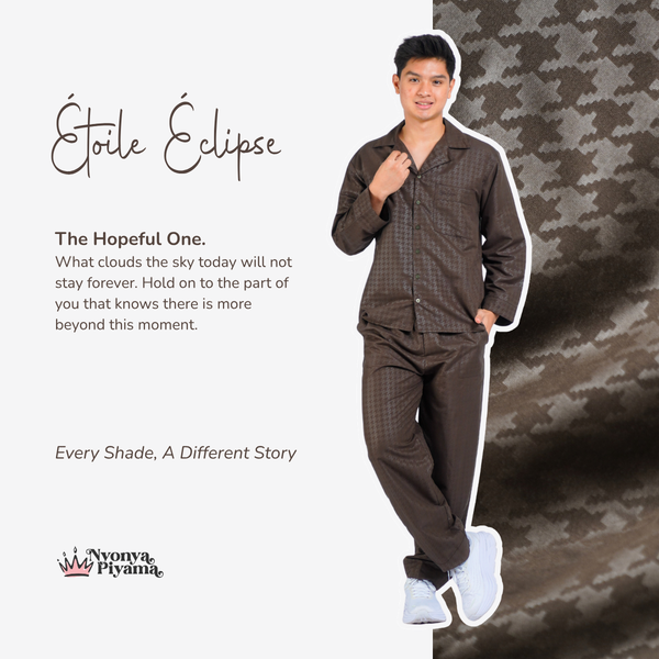 Nebula Series Pajamas Poly Bamboo Pria Set Lengan Panjang