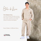 Nebula Series Pajamas Poly Bamboo Pria Set Lengan Panjang