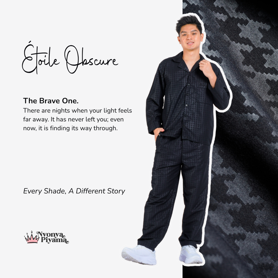 Nebula Series Pajamas Poly Bamboo Pria Set Lengan Panjang