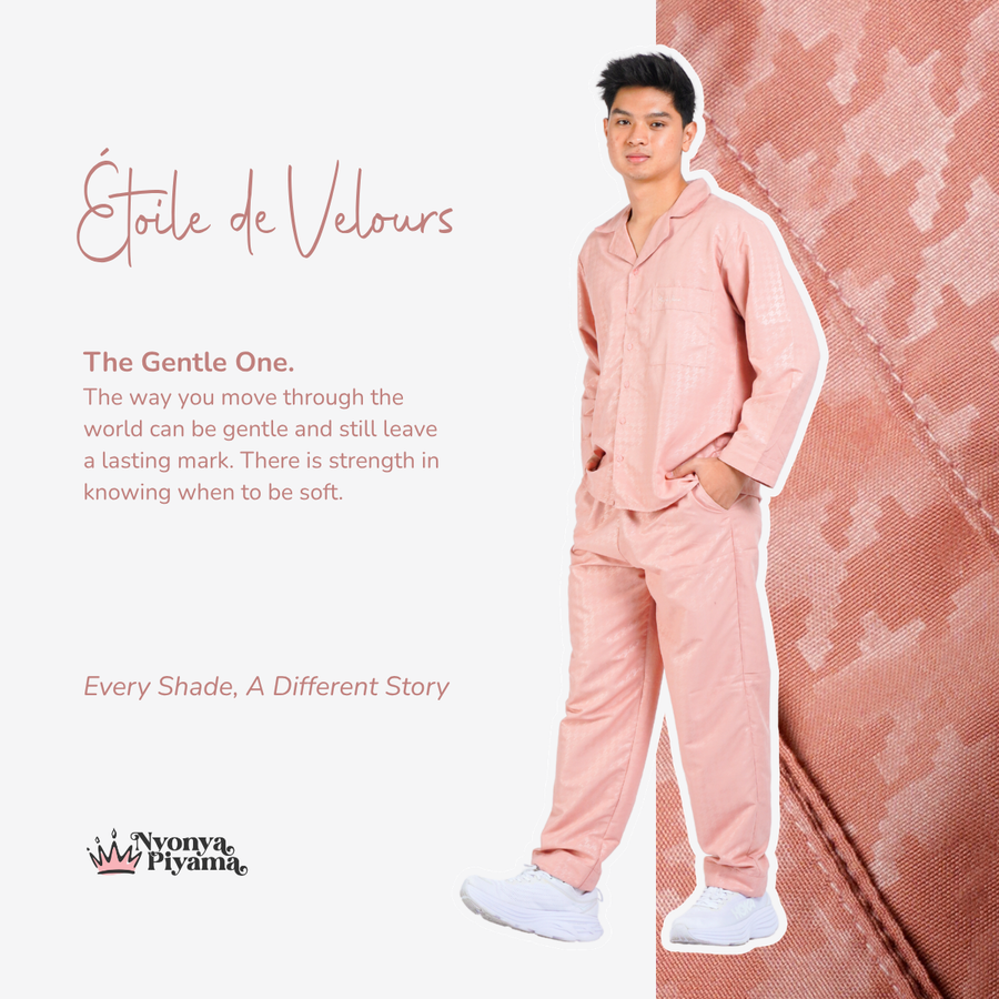 Nebula Series Pajamas Poly Bamboo Pria Set Lengan Panjang