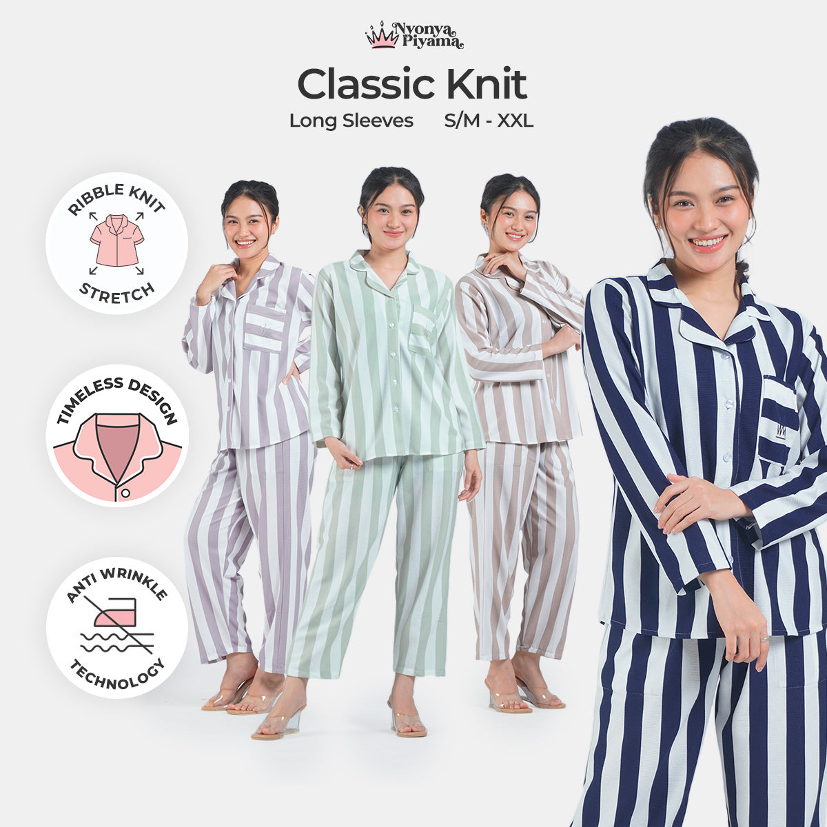 Classic Knit - Piyama Set Lengan Panjang