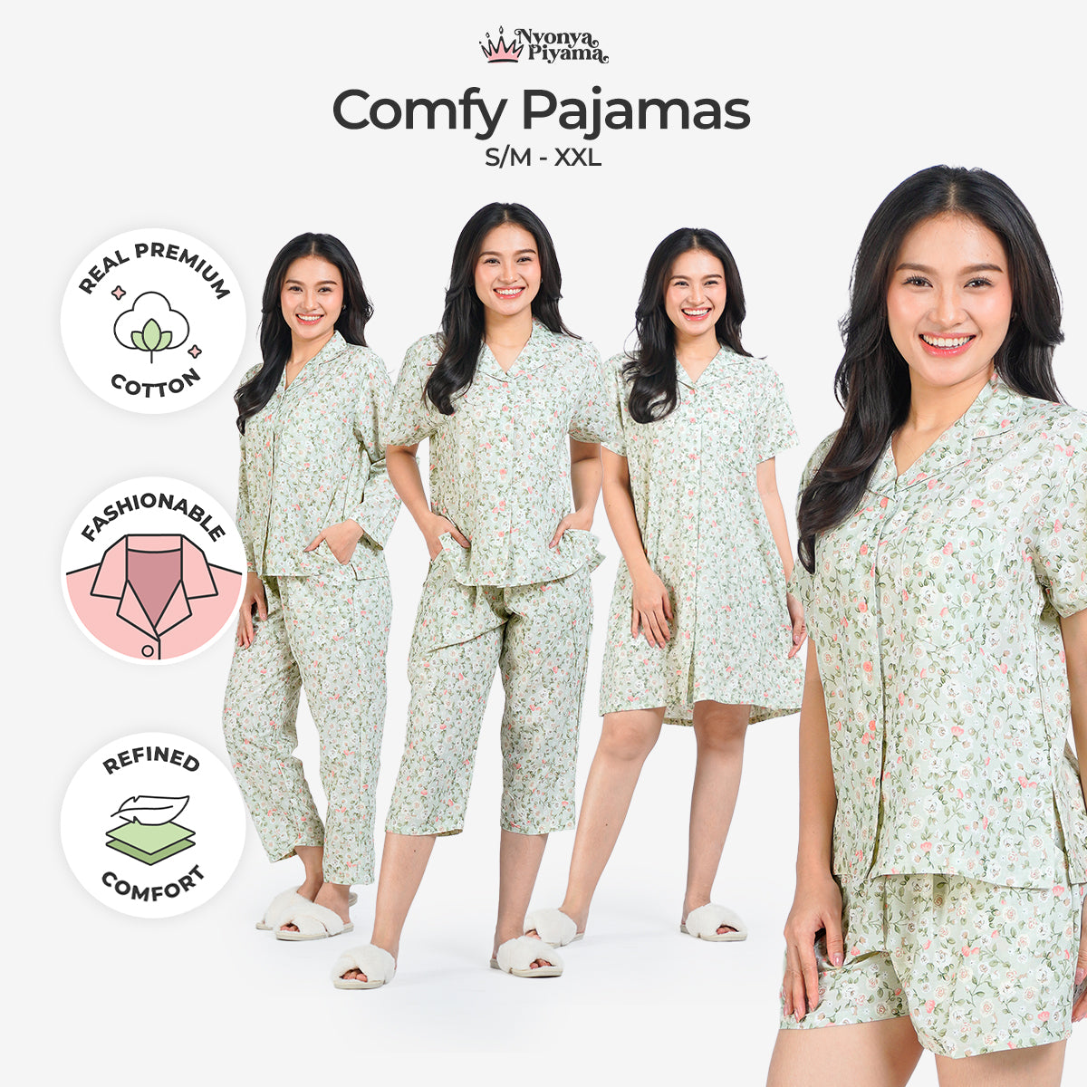 Comfy Pajamas Cotton Set - Fleur