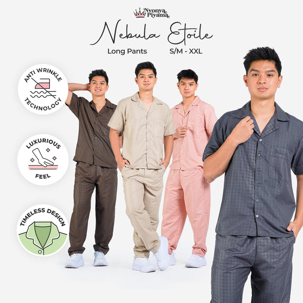 Nebula Series Pajamas Poly Bamboo Pria Set Celana Panjang
