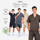 Nebula Series Pajamas Poly Bamboo Pria Set Celana Pendek