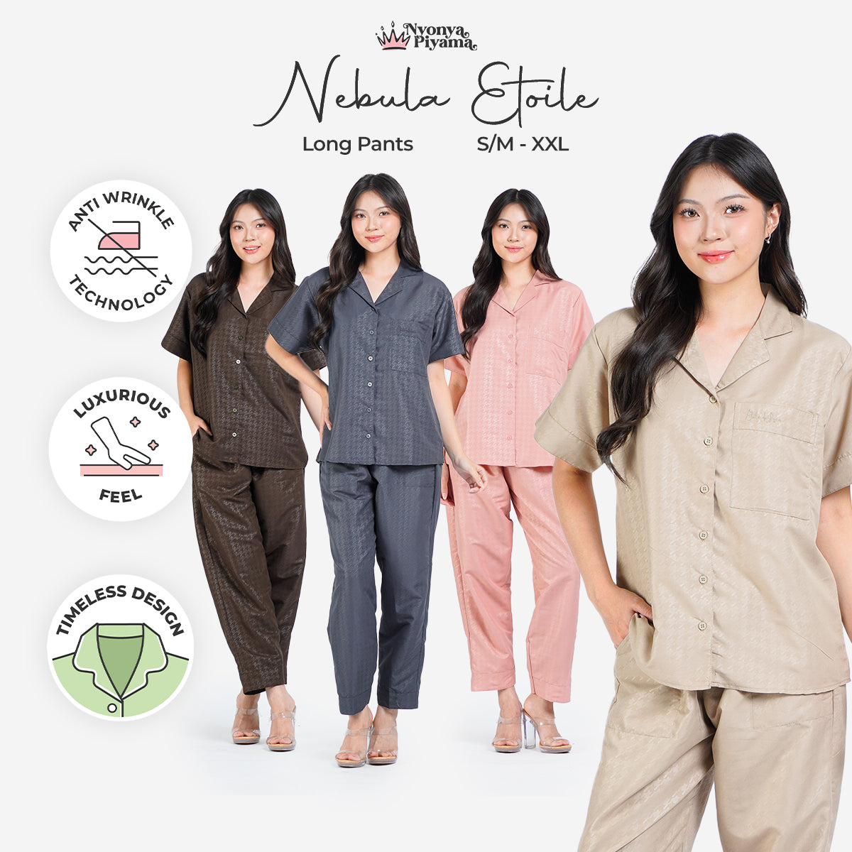 Nebula Series Pajamas Poly Bamboo Set Celana Panjang