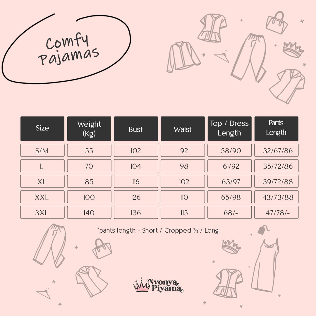 Comfy Katun Aella - Piyama Set Tabel Ukuran