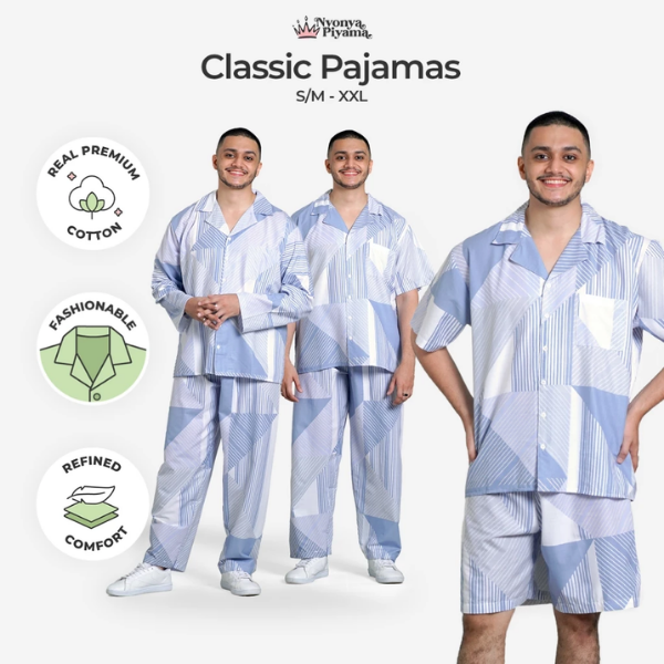 Classic Pajamas Katun Pria Set - Audy