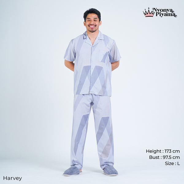 Classic Pajamas Katun Pria Set - Harvey