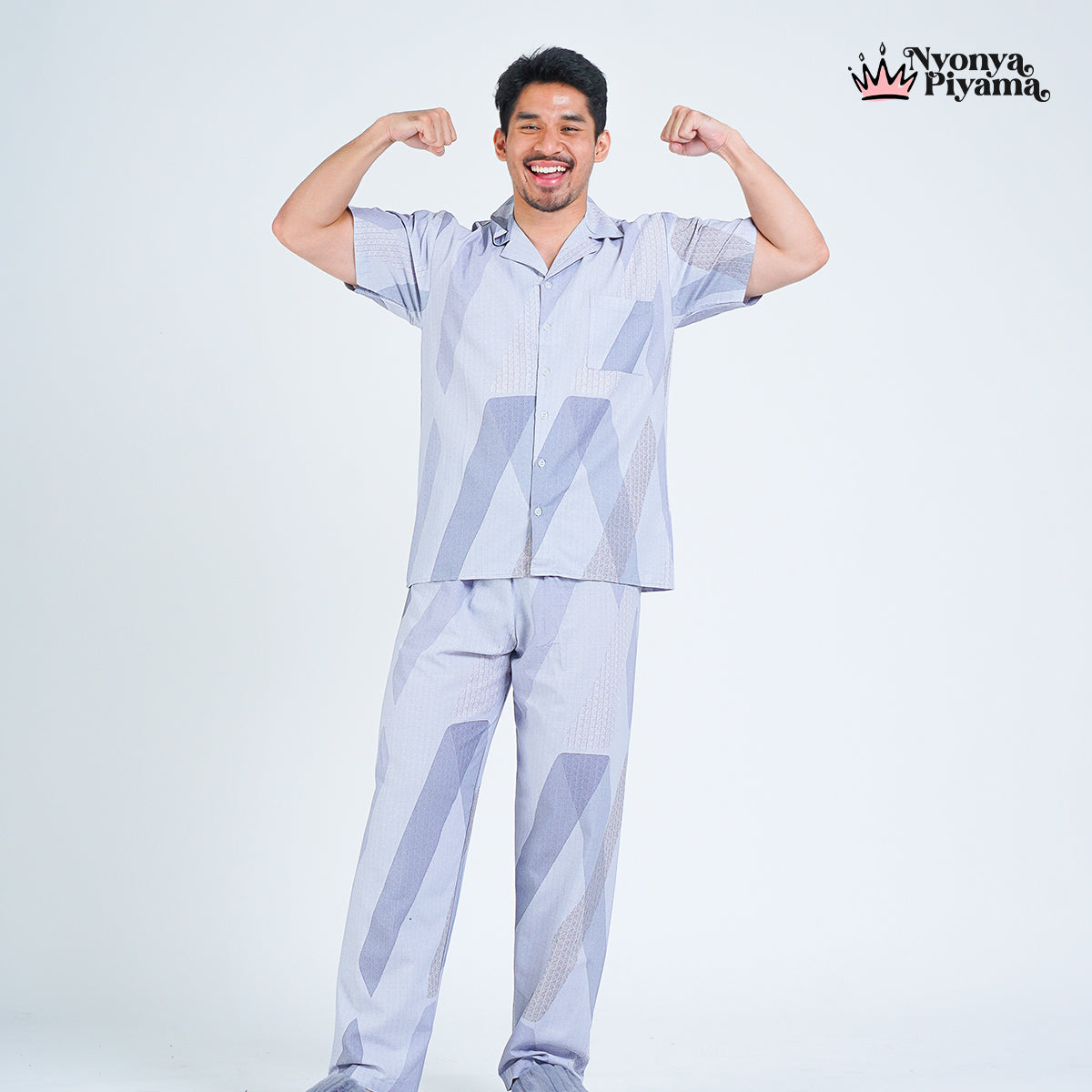 Classic Pajamas Katun Pria Set - Harvey