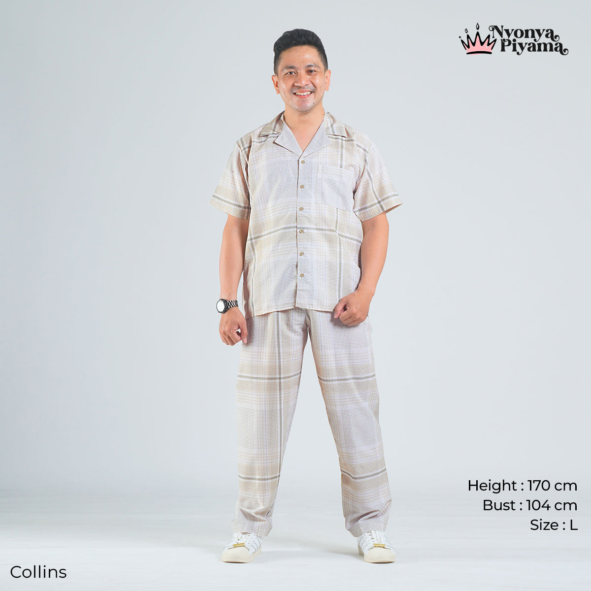 Classic Katun Collins - Piyama Pria Set