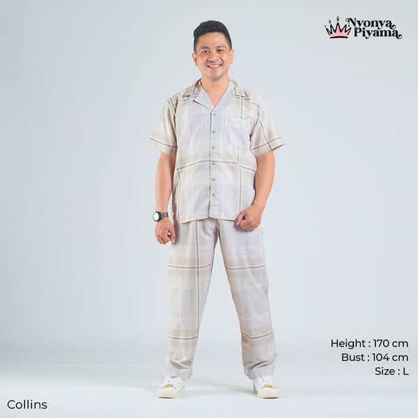 Classic Katun Collins - Piyama Pria Set