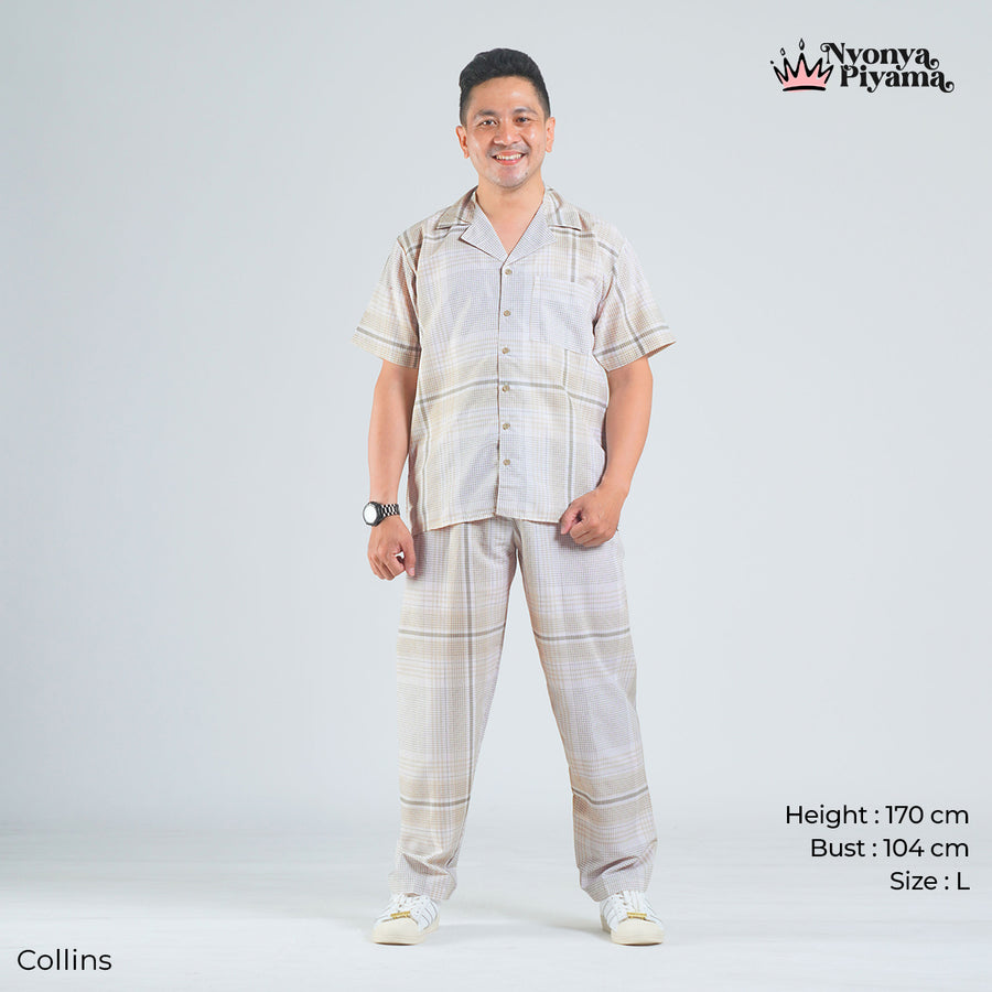Classic Katun Collins - Piyama Pria Set