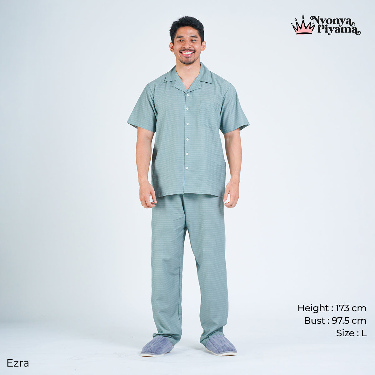 Classic Pajamas Katun Pria Set - Ezra