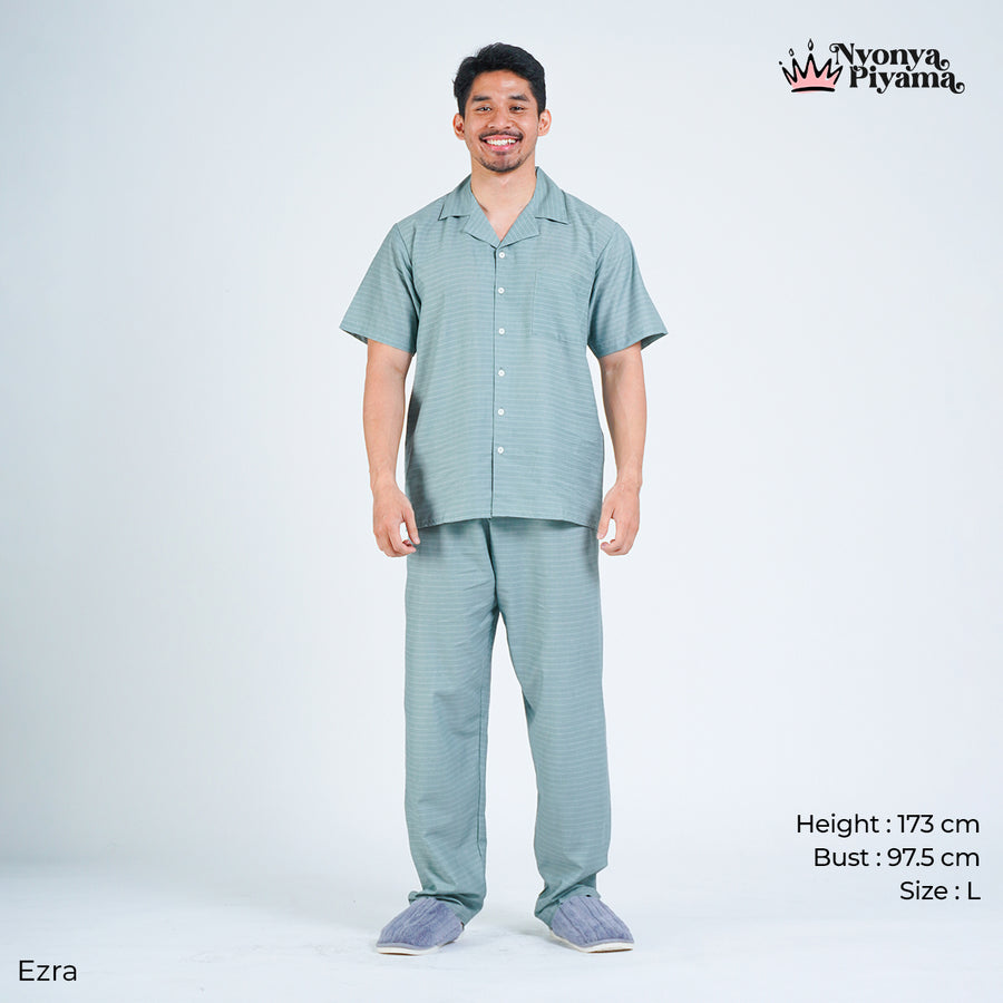 Classic Pajamas Katun Pria Set - Ezra