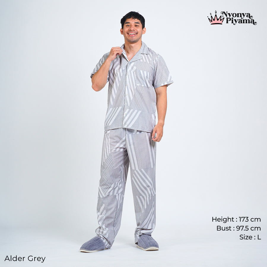 Classic Pajamas Katun for Couple - Alder Grey