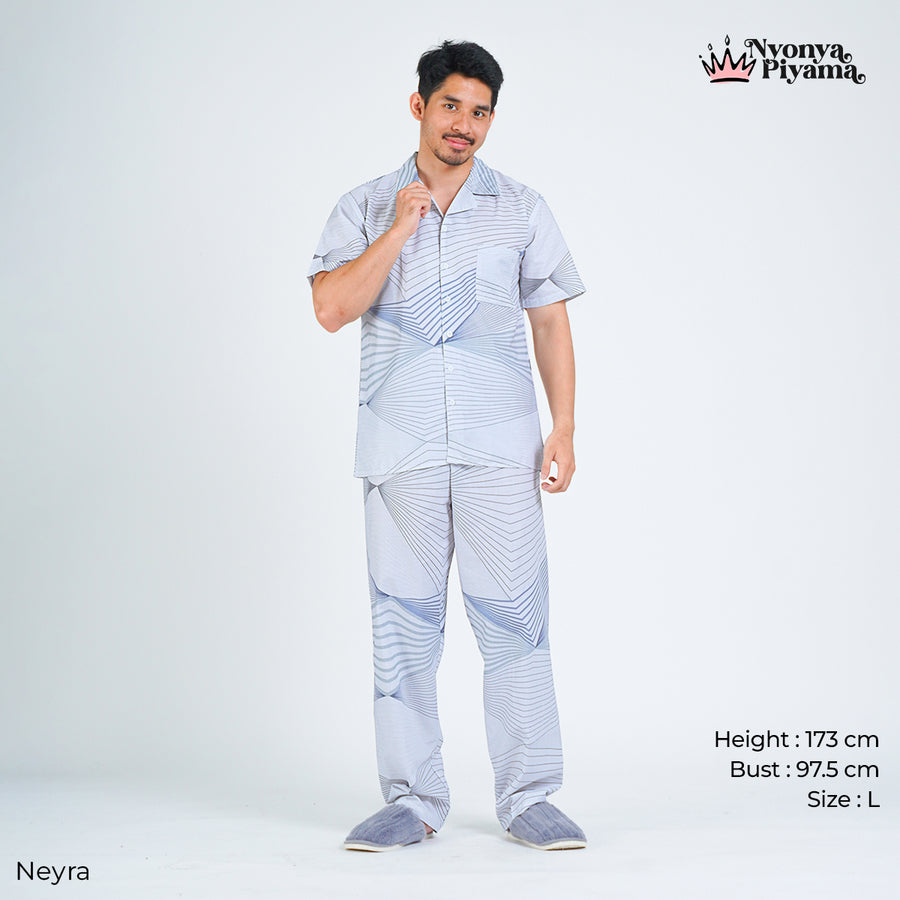 Classic Pajamas Katun Pria Set - Neyra