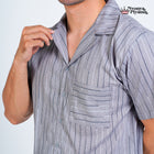 Classic Pajamas Katun Pria Set - Spancer Off Grey