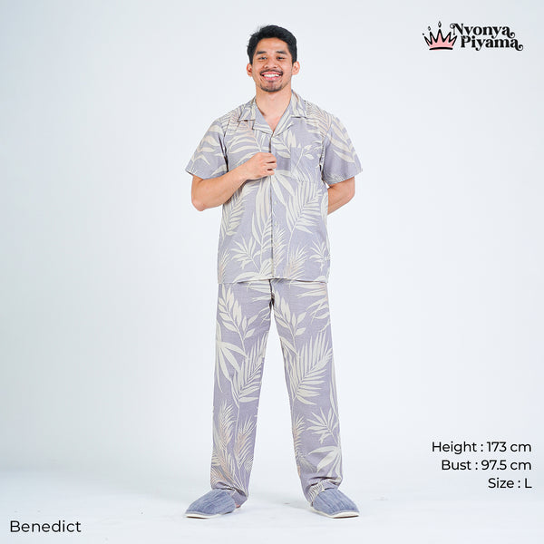Classic Pajamas Katun Pria Set - Benedict