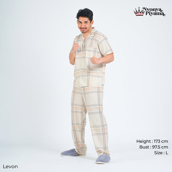 Classic Pajamas Katun Pria Set - Levon
