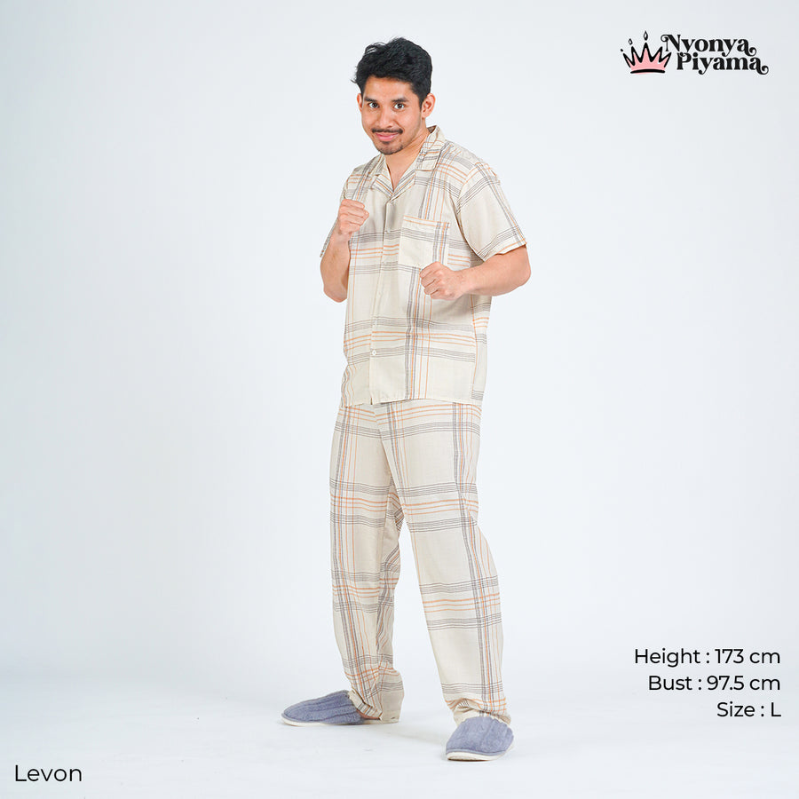 Classic Pajamas Katun Pria Set - Levon