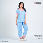 Classic Pajamas Katun Set - Candy Blue