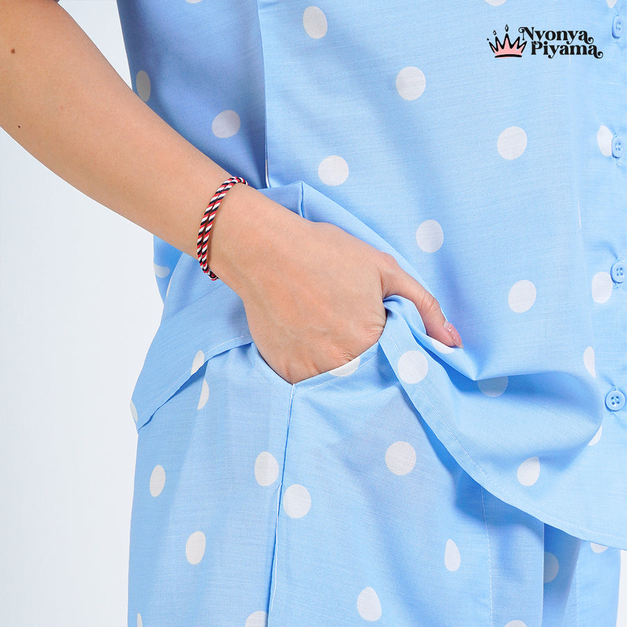 Classic Pajamas Katun Set - Candy Blue