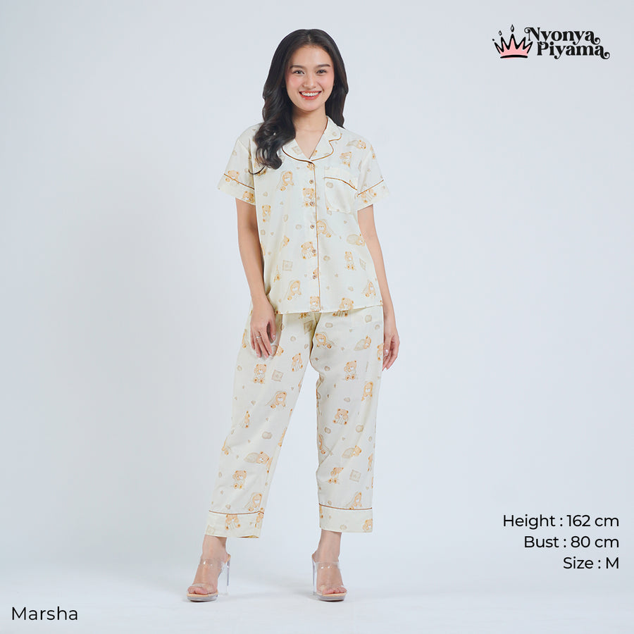 Classic Katun Marsha - Piyama Set