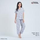 Classic Katun Misha Grey - Piyama Set